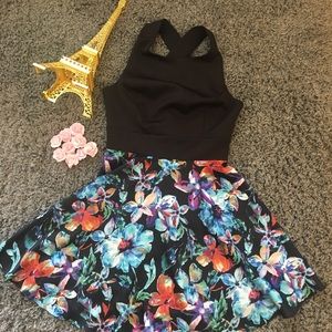 NWT Beautiful floral and black dress